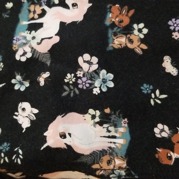 H&M black leggings with unicorn print girls medium 7-8 EUC - Picture 7 of 8